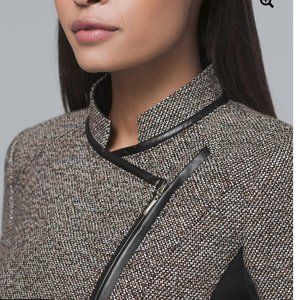 White House Black Market Faux Leather-Trim Tweed Moto Jacket